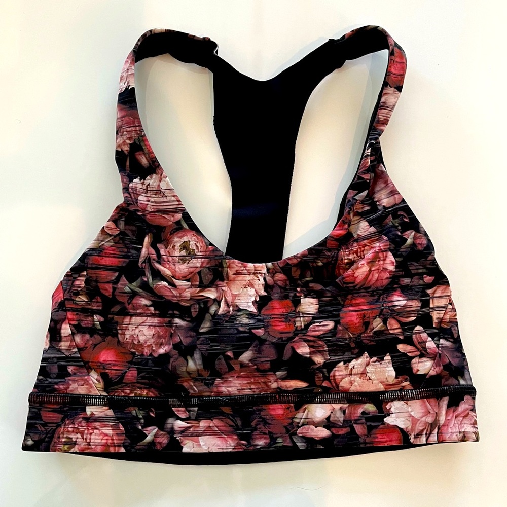 Lululemon Pink Break Free Floral Bra - Size 4
